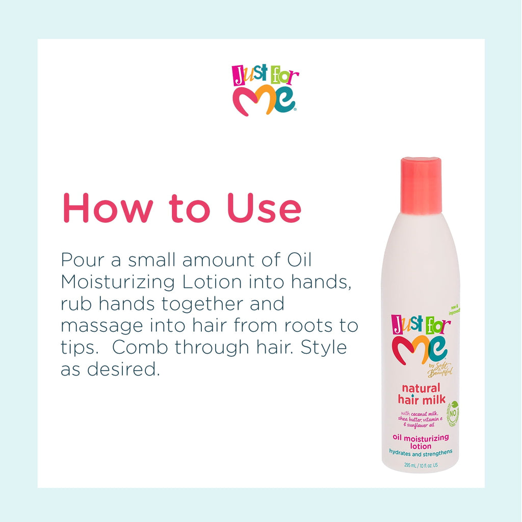 Just For Me Oil Moisturizing Hair Milk, 10 fl oz., All Hair Types