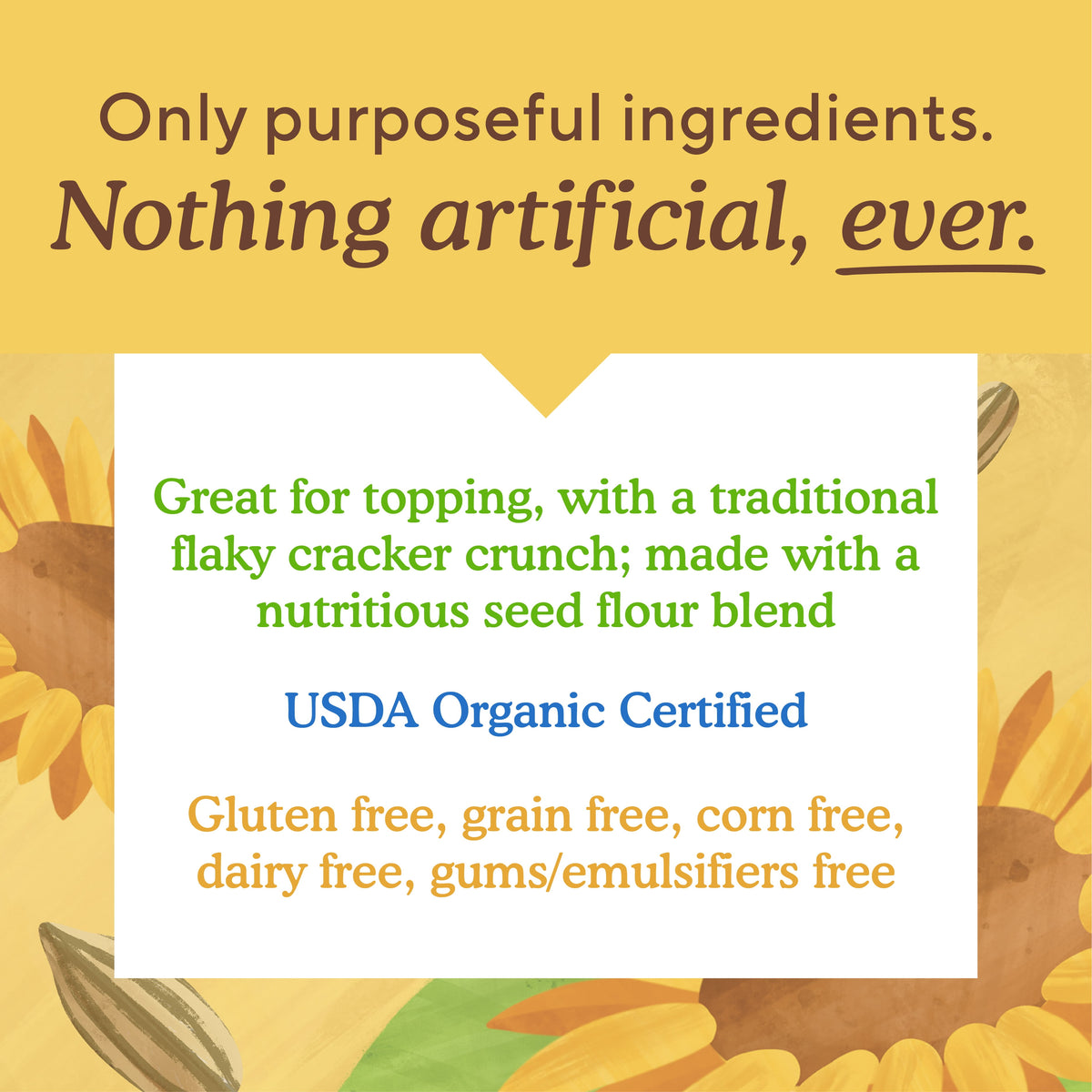 Simple Mills Organic Seed Flour Crackers, Original Sea Salt, Gluten-Free, 4.25 oz