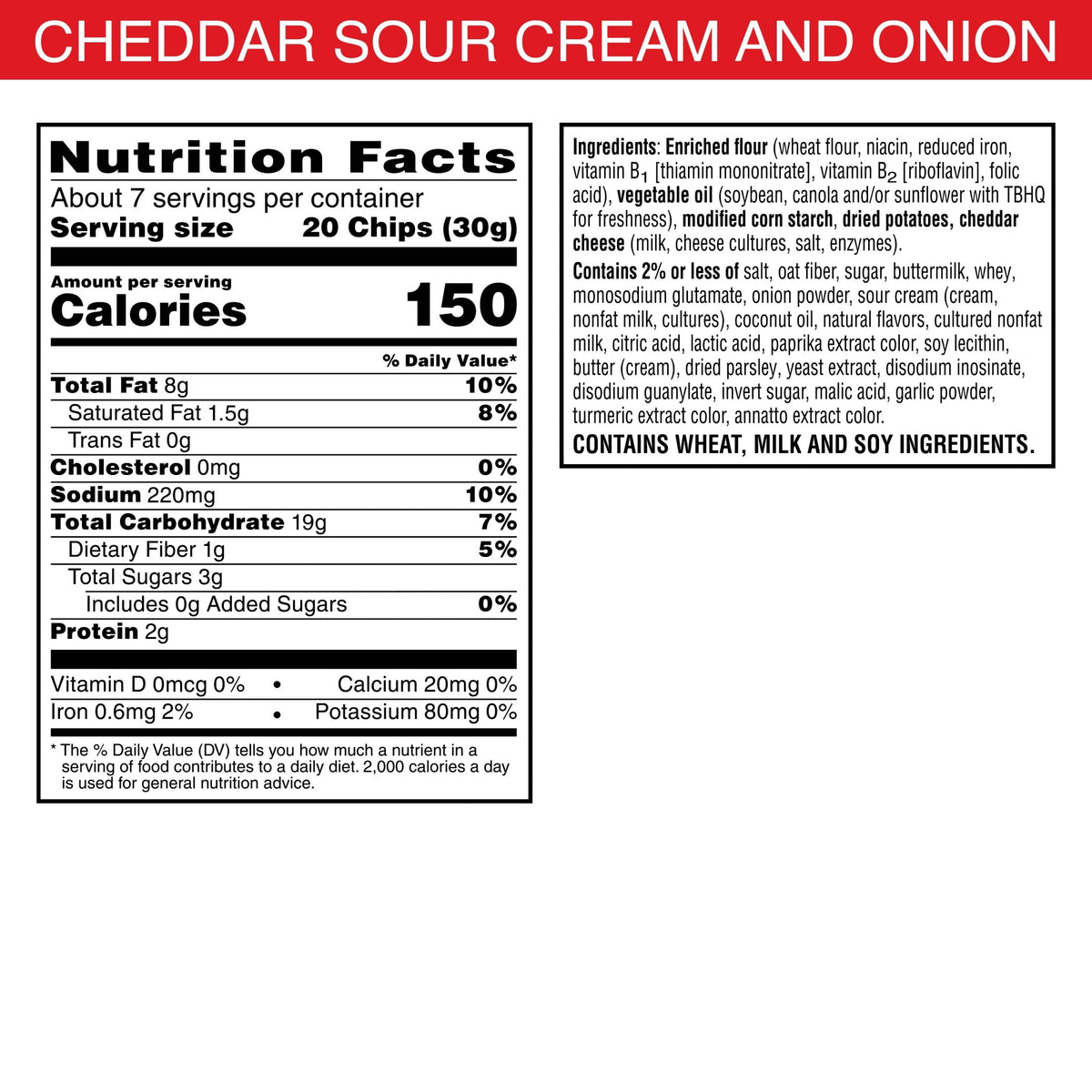 Cheez-It Snap'd Cheddar Sour Cream and Onion Cheesy Baked Chips, Lunch Snacks, 7.5 oz