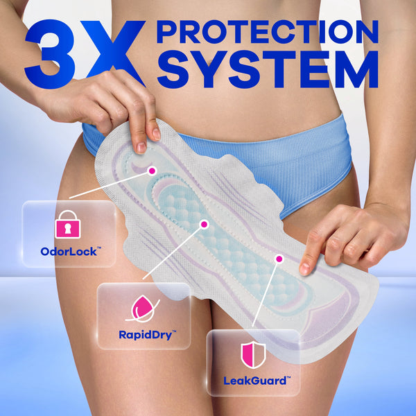 Always Ultra Thin Overnight Pads with Wings, Size 5, Extra Heavy Overnight, 46 Count