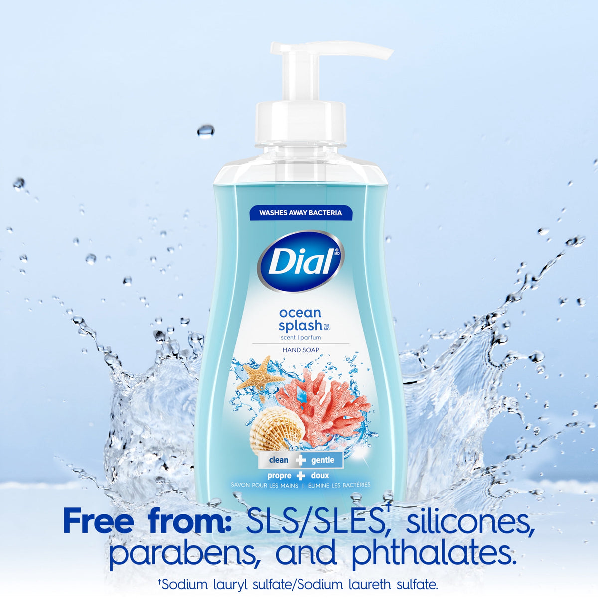 Dial Clean + Gentle Liquid Hand Soap, Ocean Splash Gentle Hand Soap, 7.5 fl oz