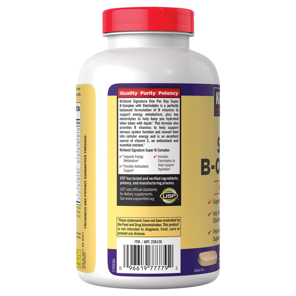 Kirkland Signature Super B-Complex Tablets with Electrolytes, 500 ea