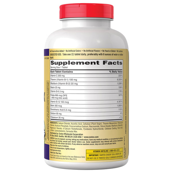 Kirkland Signature Super B-Complex Tablets with Electrolytes, 500 ea