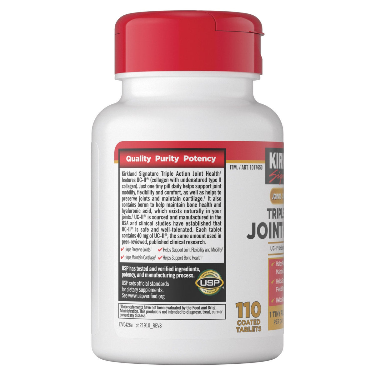 Kirkland Signature Triple Action Joint Health Coated Tablets, 110 ea