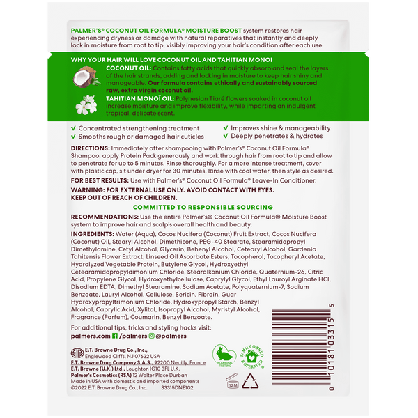 Palmer's Coconut Oil Deep Conditioning Protein Pack, 2.1 Oz