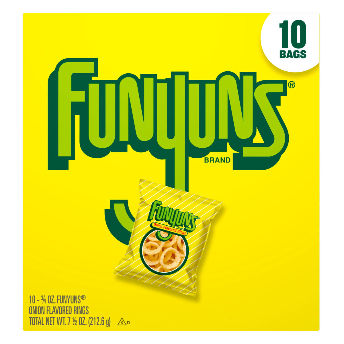 Funyuns Onion Ring Flavored Snack Chips, 10 Count Multipack