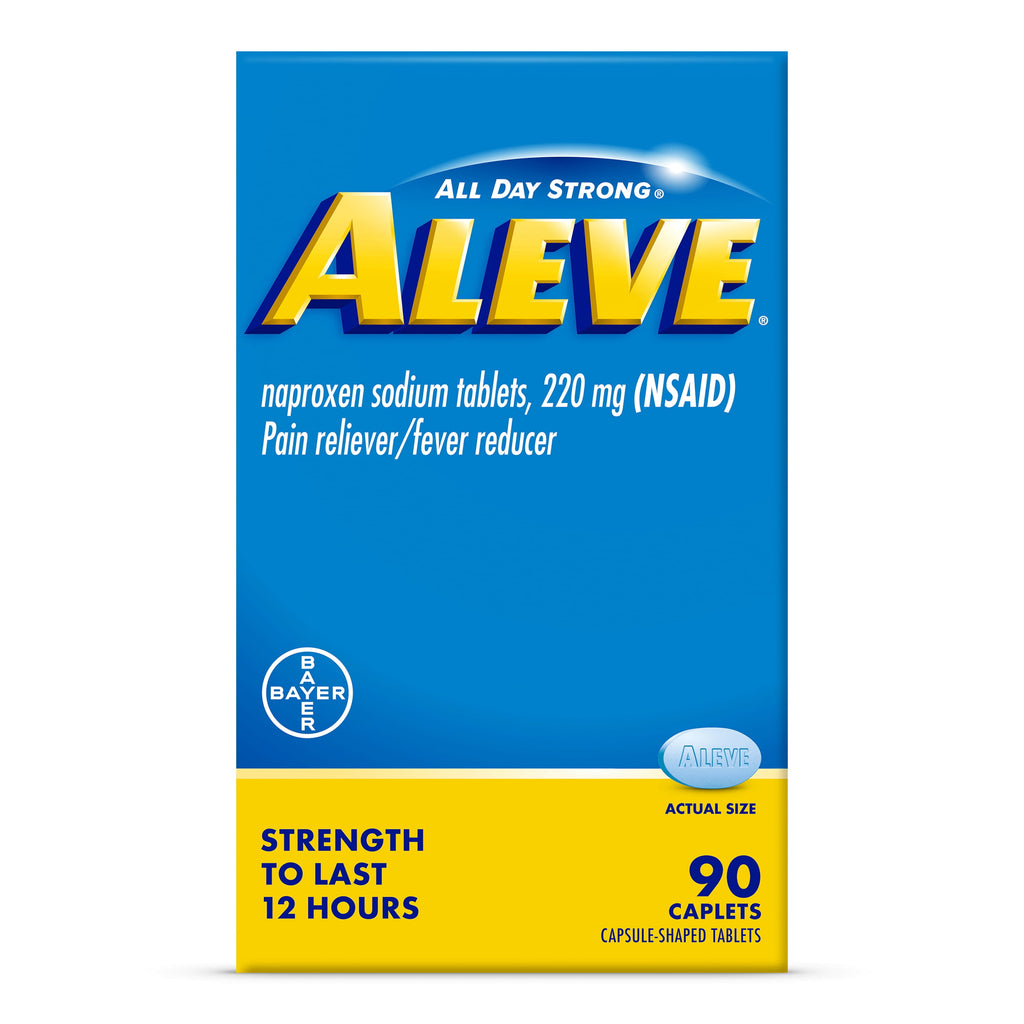Aleve Caplets Naproxen Sodium Pain Reliever, 90 Count
