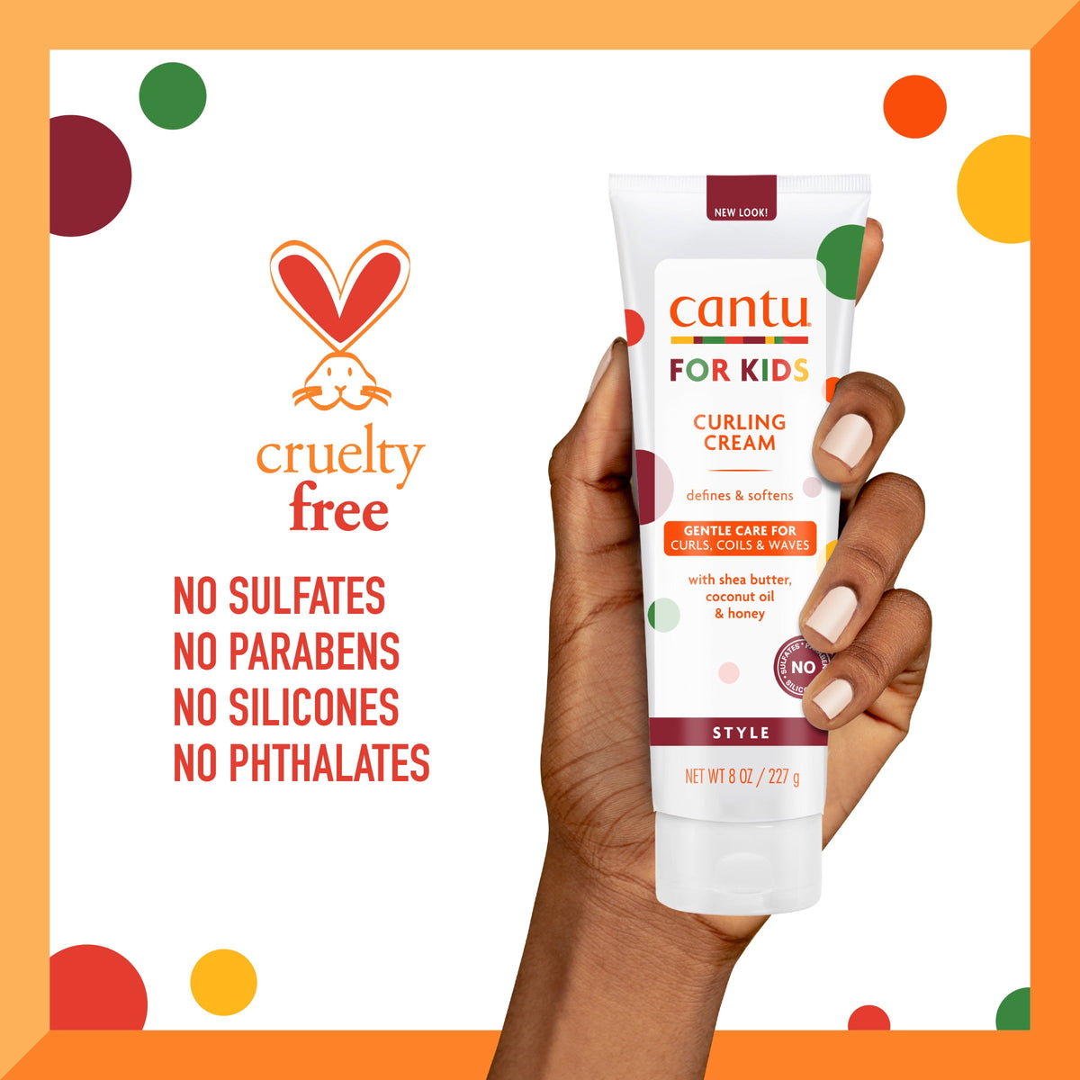 Cantu Care for Kids Paraben & Sulfate-Free Curling Cream with Shea Butter, 8 oz