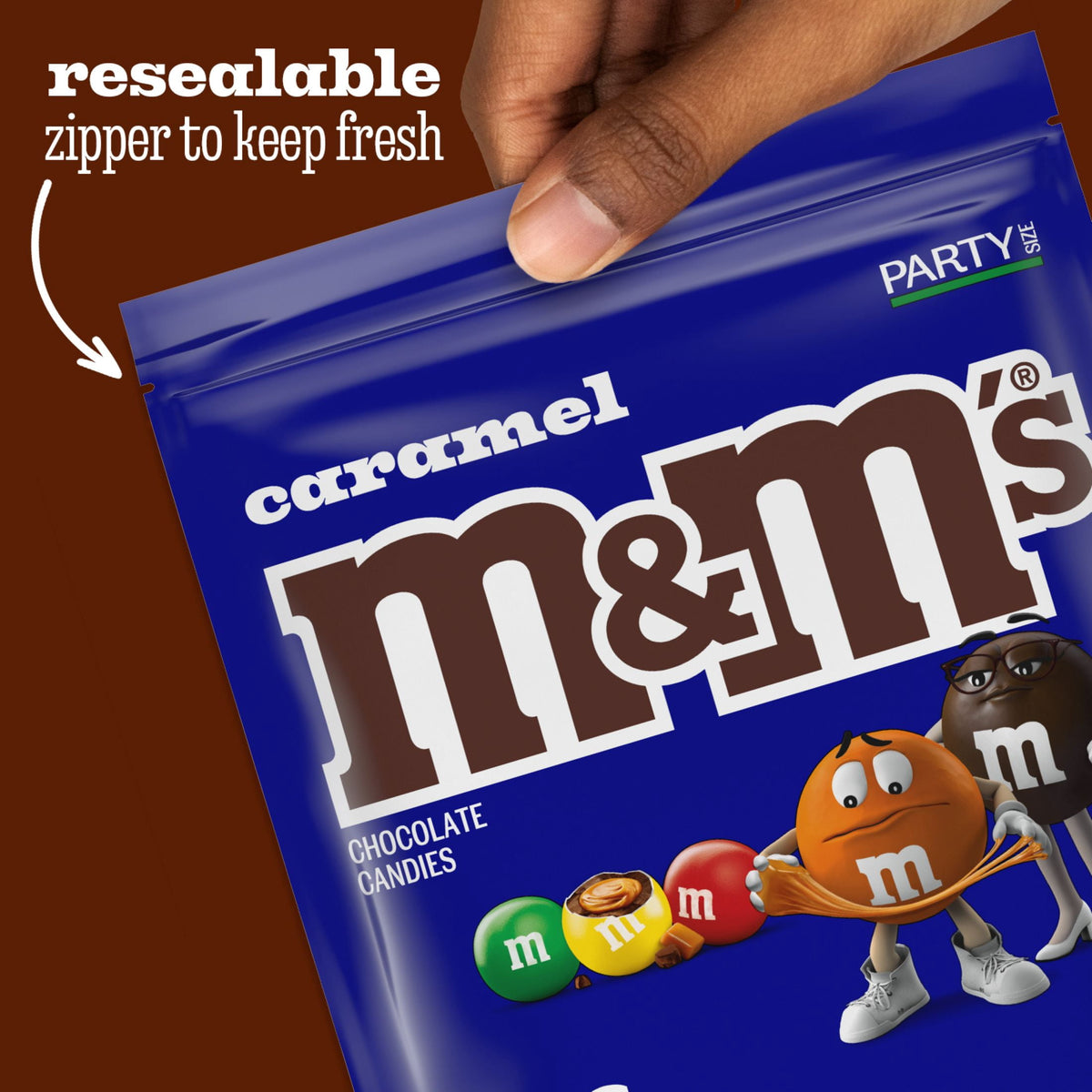 M&M's Caramel Chocolate Movie Night Candy, Party Size, 34 oz Bulk Bag