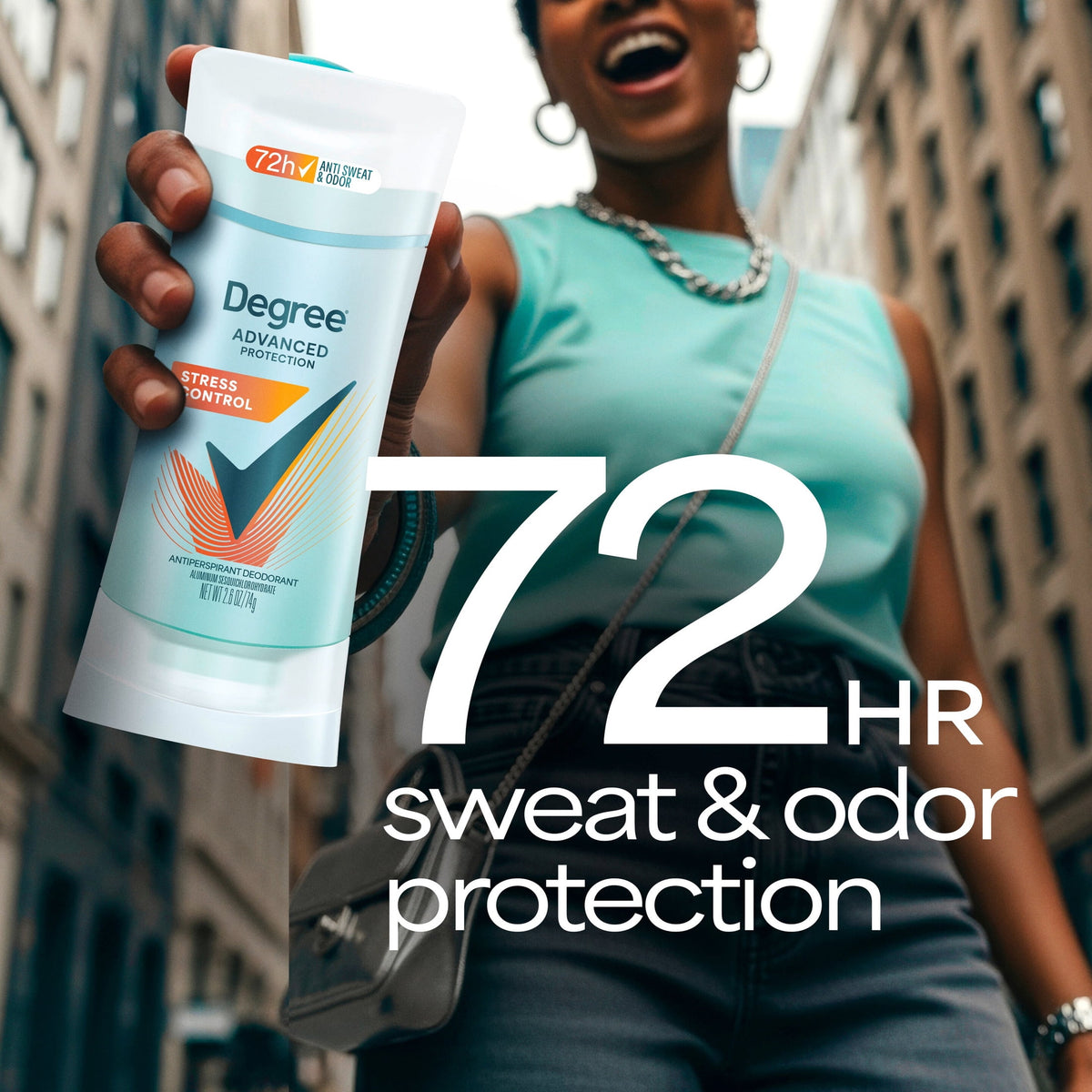 Degree Antiperspirant Deodorant 72-Hour Sweat & Odor Protection Stress Control Antiperspirant For Women With Body Heat Activated Technology, 2.6 oz