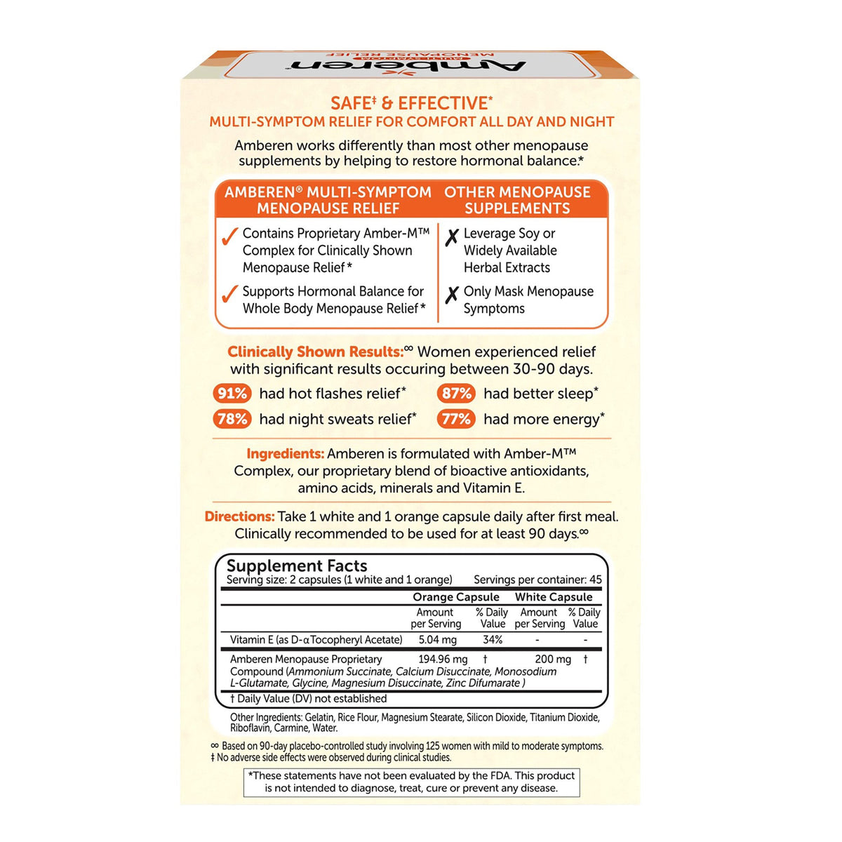 Amberen Multi-Symptom Menopause Relief Capsules, 90 ea