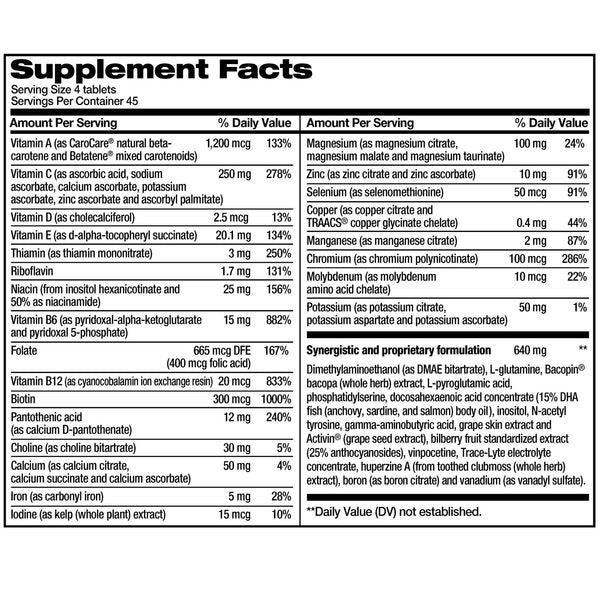 FOCUSfactor Nutrition for the Brain Dietary Supplement Tablets, 180 ea