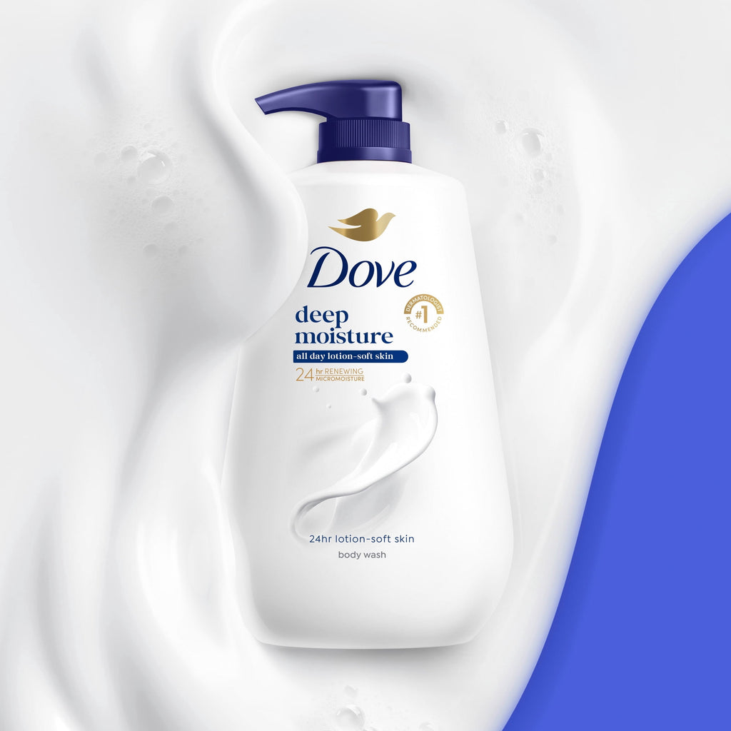 Dove Body Wash For 24hr Lotion-Soft Skin-Deep Moisture Moisturizing Skin Cleanser with No Sulfates No Parabens ,11 fl oz