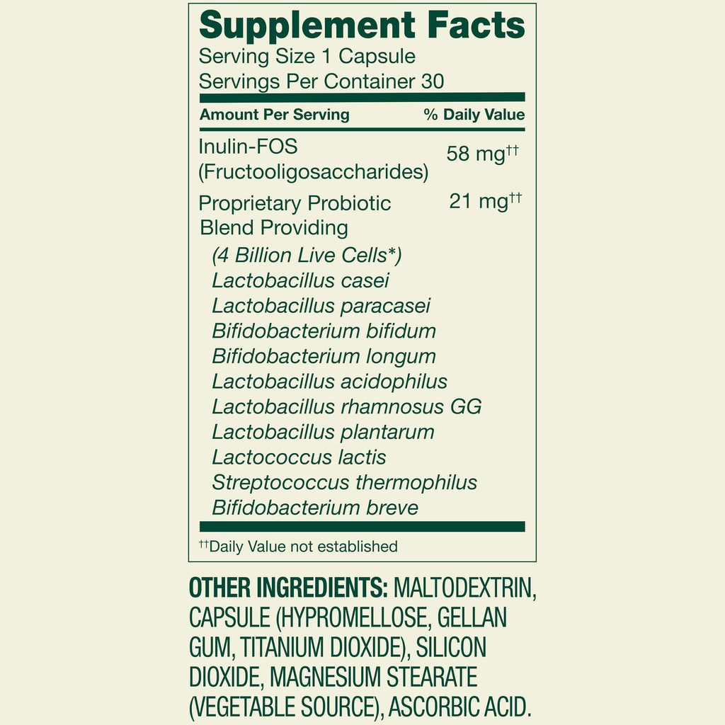 Spring Valley Daily Probiotic Delayed Release Capsules for Digestive Health, 4 Billion Live Cells, 30 Count