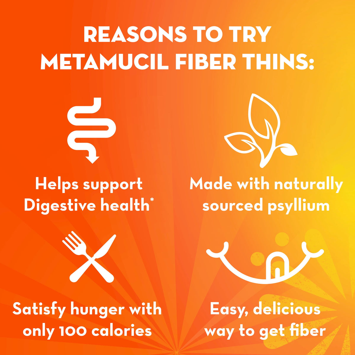 Metamucil GLP-1 Friendly Fiber Thins, Fiber Powder Food, Apple Spice, 12 Count