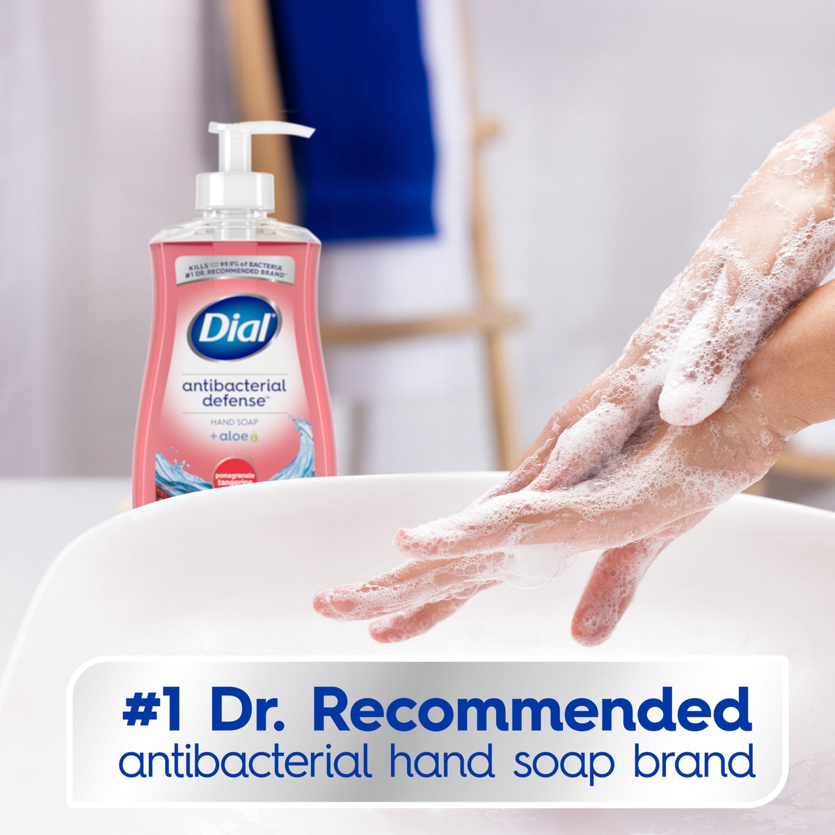 Dial Antibacterial Defense Pomegranate & Tangerine Liquid Hand Soap, 11 fl oz
