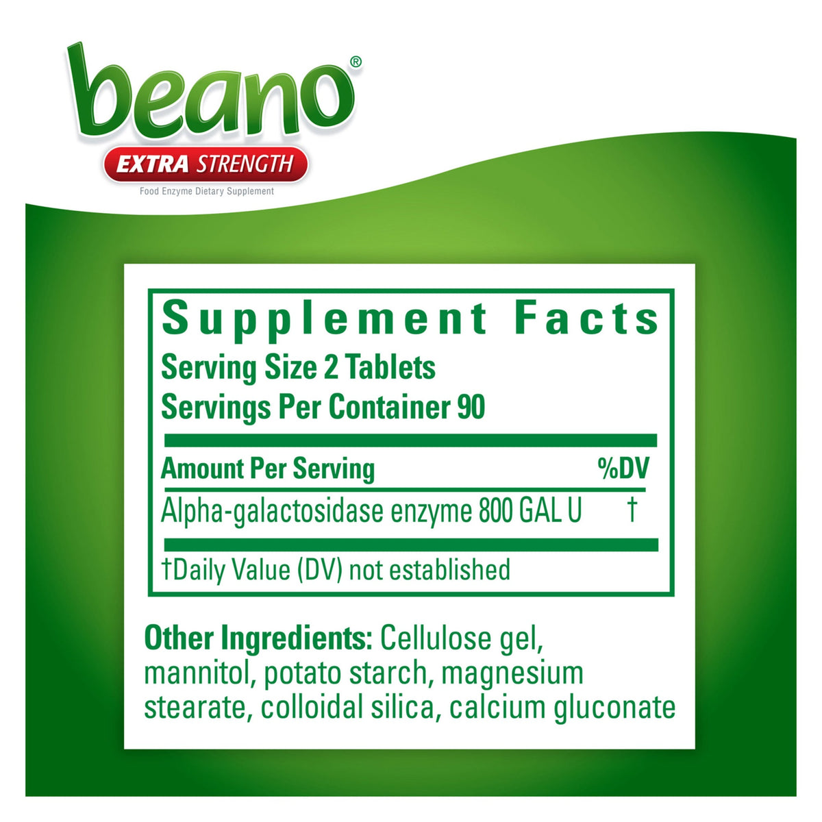 Beano Extra Strength Food Enzyme Dietary Supplement Tablets, 180 ea