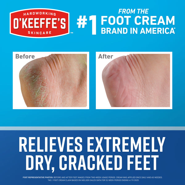 O'Keeffe's Healthy Feet Cream for Extremely Dry, Cracked Skin 2.7 oz Jar