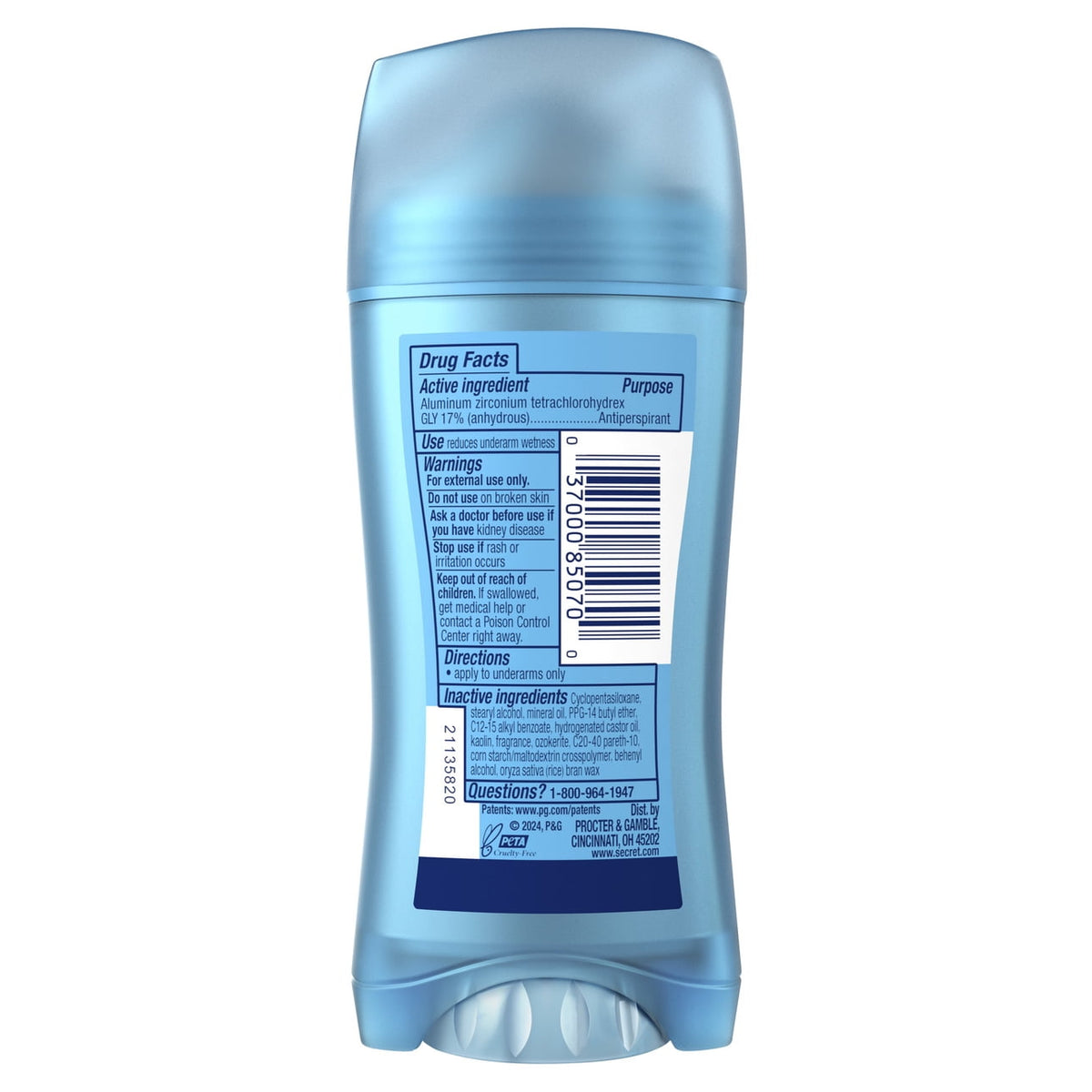 Secret Fresh Antiperspirant Deodorant Invisible Solid for Women, Nectarine, 2.6 oz
