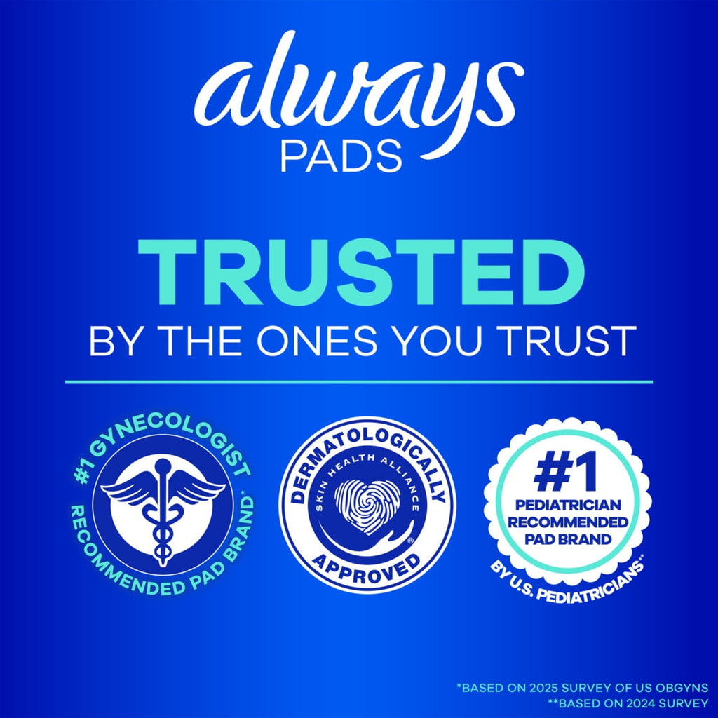 Always Maxi Overnight Pads with Wings, Size 4, 33 Count