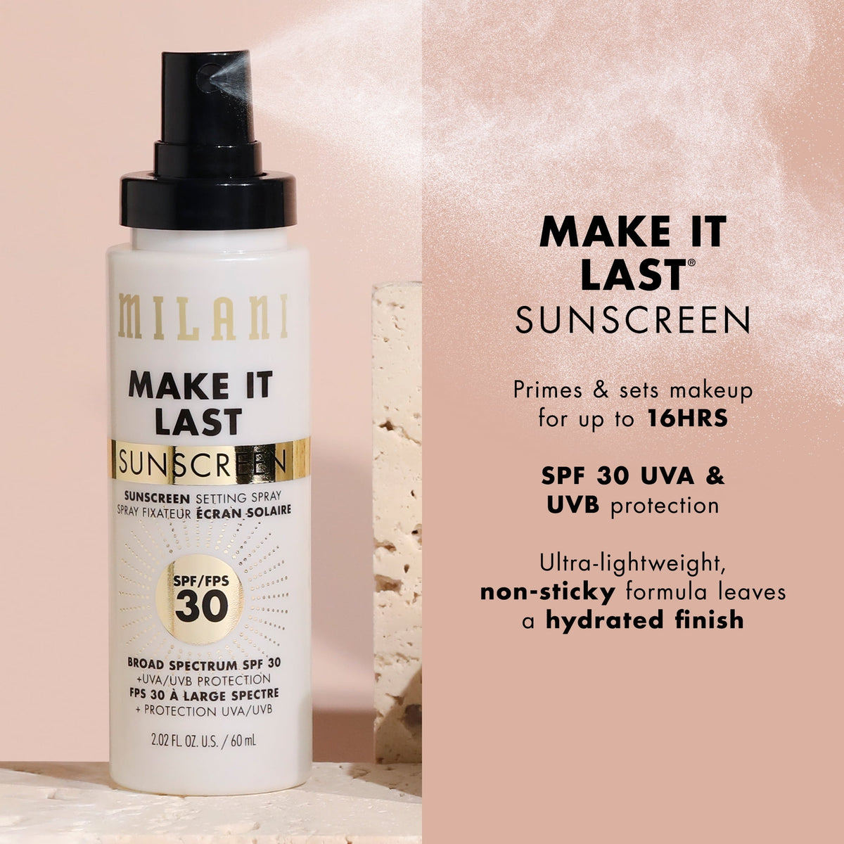 Milani SPF 30 Sunscreen Setting Spray, SPF