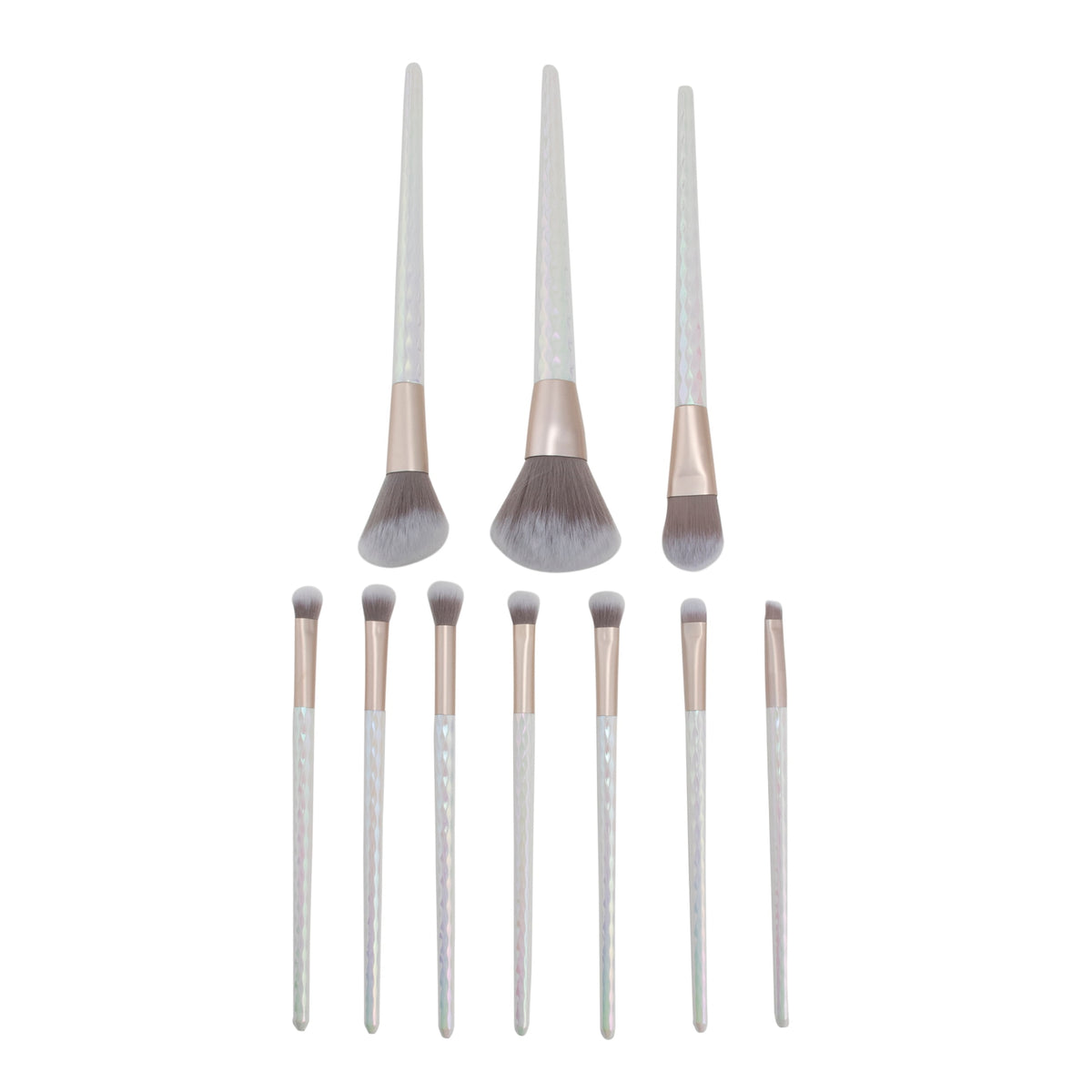 10 Piece Makeup Brush Set for Eyes and Face with Pop-up Brush Container. Candie Couture Brand.