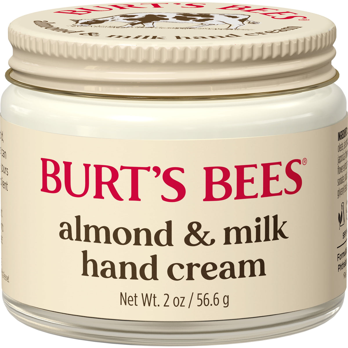 Burt's Bees Almond and Milk Hand Cream for Dry Skin, 2 Oz