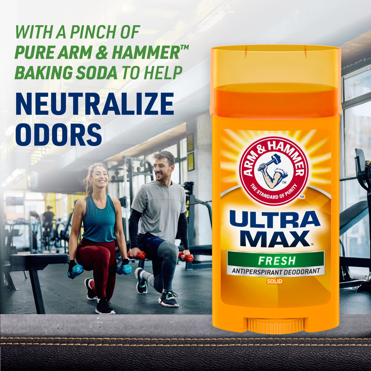 ARM & HAMMER ULTRA MAX Deodorant, Fresh Scent, Solid Stick 2.6 oz, Twin Pack (Pack of Two)
