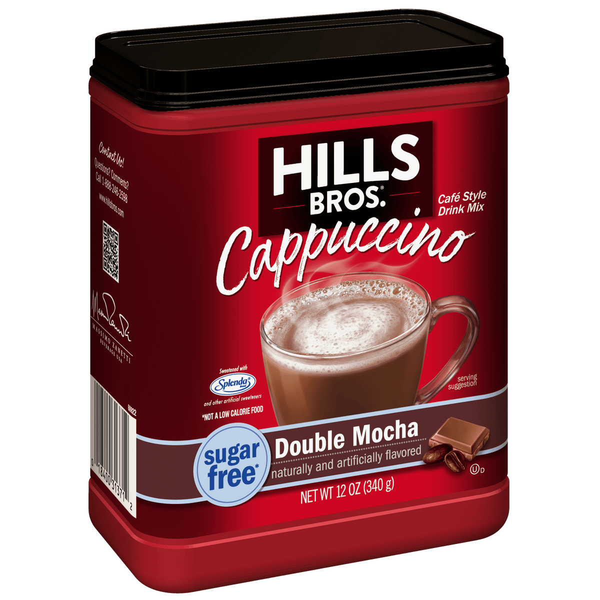 Hills Bros. Sugar-Free Double Mocha Cappuccino Instant Coffee Mix 12 Ounce Canister