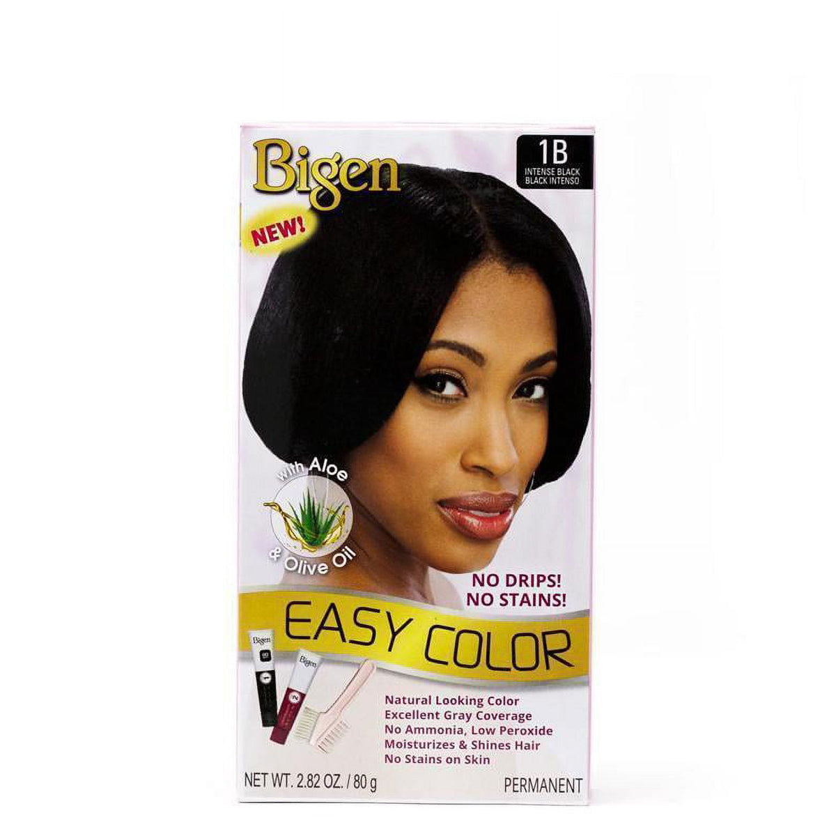 Bigen Easy Color Permanent Hair Dye with Aloe and Olive Oil, Natural Black, 2.82 oz., Unisex, Adult