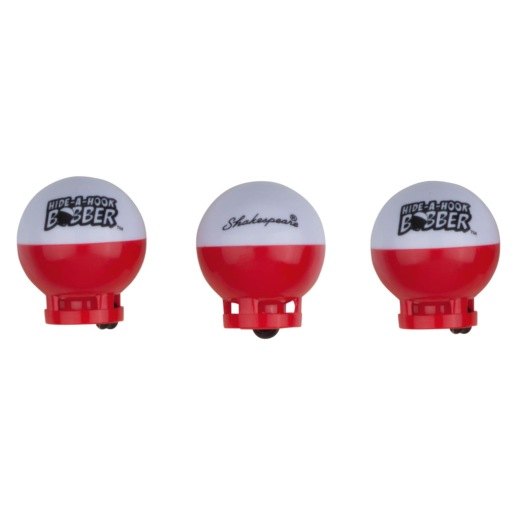 Shakespeare Hide-A-Hook Bobber, 3-Pack, Weighted Fishing Bobbers for Kids