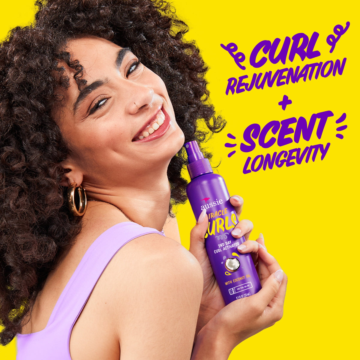 Aussie Miracle Curls 2nd Day Curl Activator Spray Gel, 8.5 fl oz