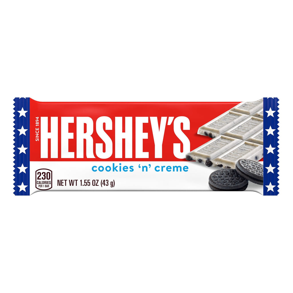 HERSHEY'S Cookies 'n' Creme Patriotic Candy Bar, 1.55 oz