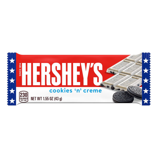 HERSHEY'S Cookies 'n' Creme Patriotic Candy Bar, 1.55 oz