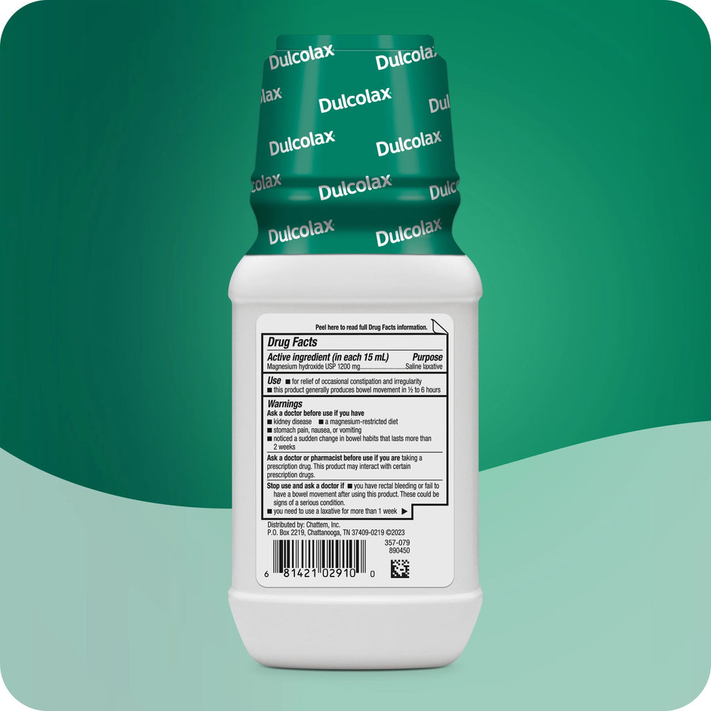Dulcolax Saline Laxative Liquid, Fast & Gentle Constipation Relief, Cherry Flavor, Magnesium Hydroxide 1200 mg, 12 fl. oz.
