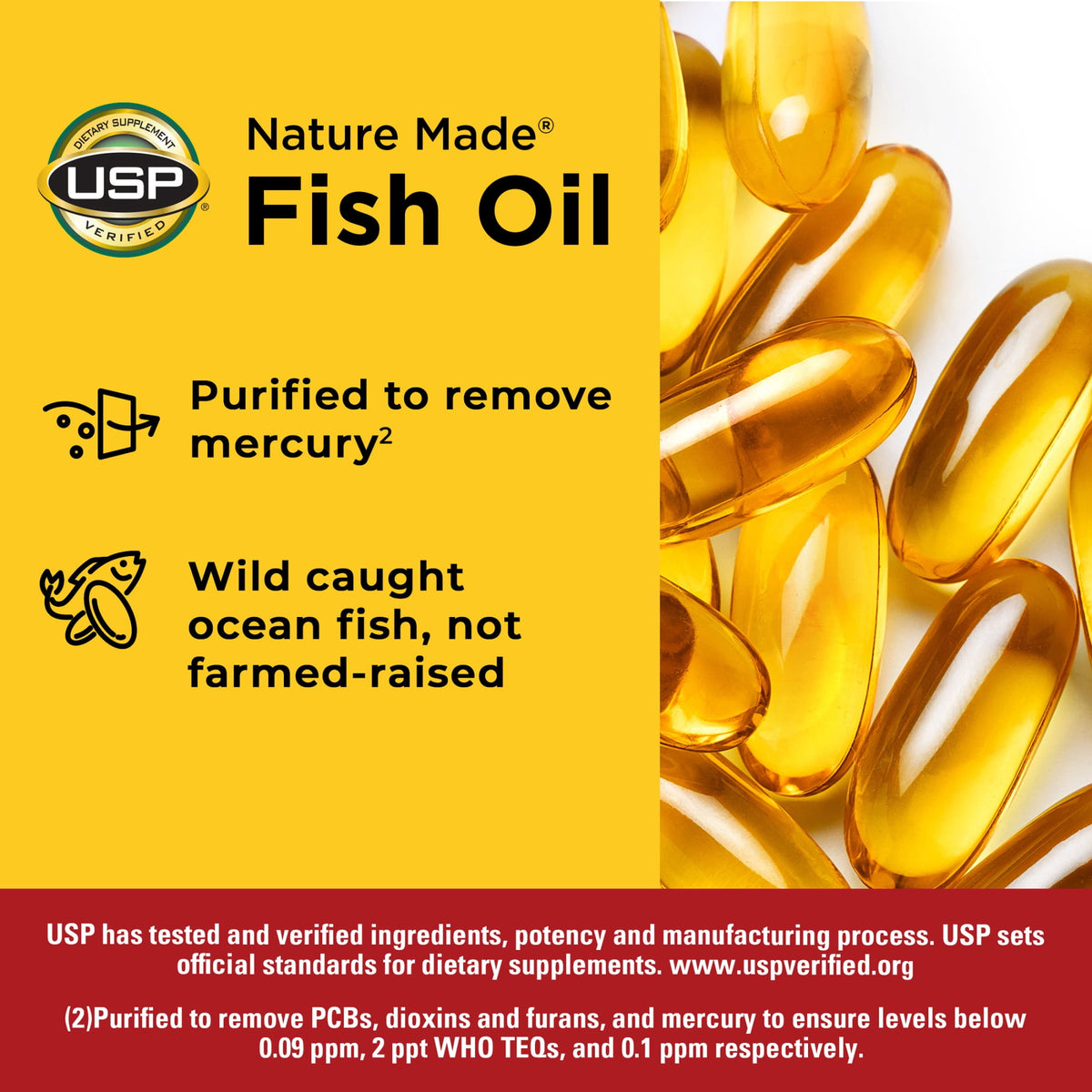 Nature Made Fish Oil 2400mg per Serving Softgels, Omega 3 Fish Oil Supplements, 134 Count