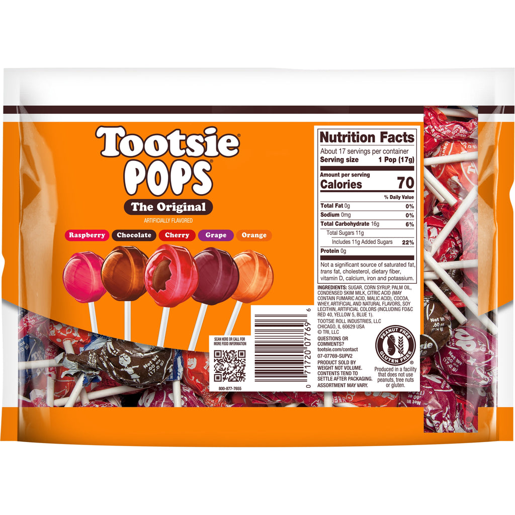 Tootsie Pops, The Original, Assorted Flavor Gluten Free Lollipops, 10.12 oz