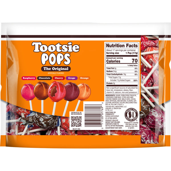Tootsie Pops, The Original, Assorted Flavor Gluten Free Lollipops, 10.12 oz