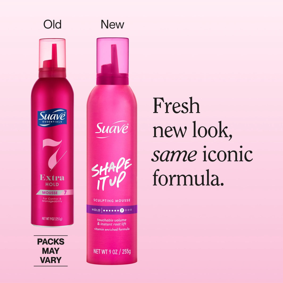 Suave Shape It Up Sculpting Mousse for Women, Flexible Hold, Root Lift, Volumizing Mousse for Fine Hair, Humidity-Resistant Body, 9 oz