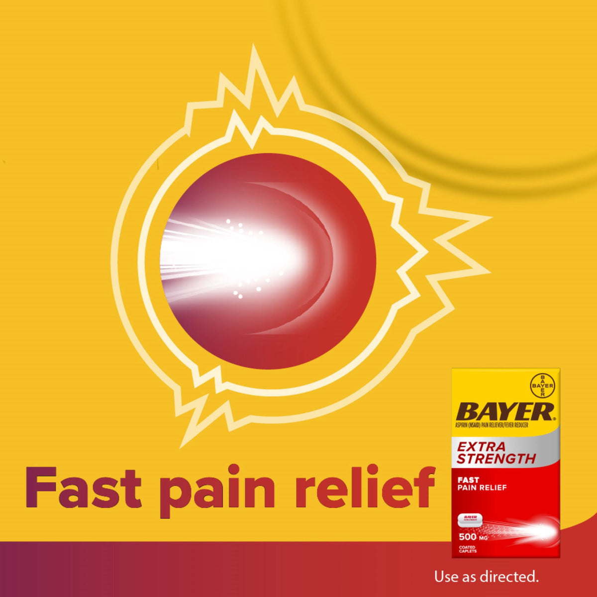 Bayer Aspirin Extra Strength, Pain Relief Pills, Fever Reducer and Headache Relief, 100 Count
