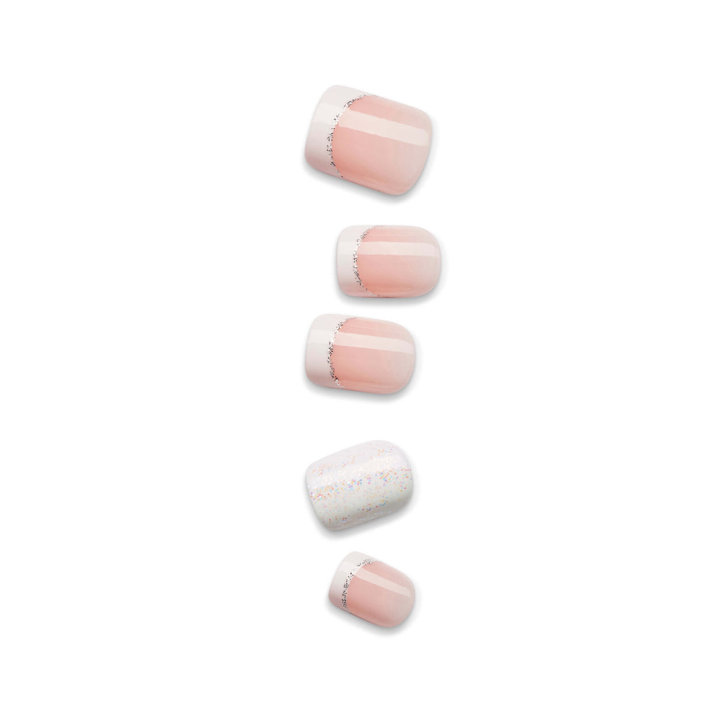 Kiss Impress Petite Square Press on Nails, White, 30 Pieces