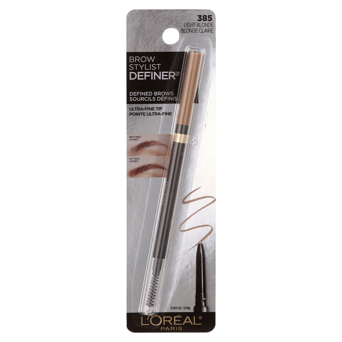 L'Oreal Paris Brow Stylist Definer Waterproof Mechanical Eyebrow Pencil, Light Blonde