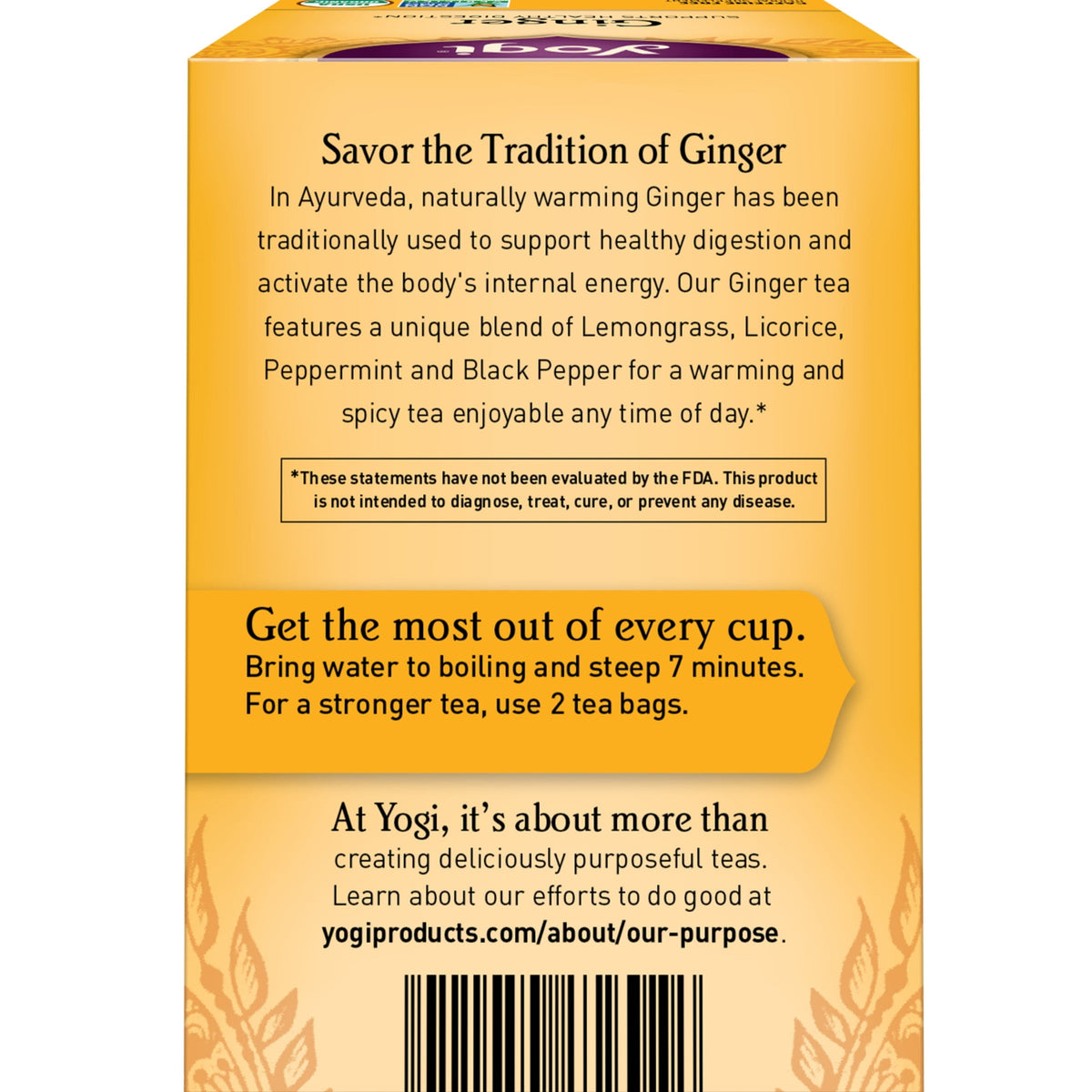 Yogi Ginger, Caffeine-Free,  Organic Herbal Wellness Tea Bags, 16 Count