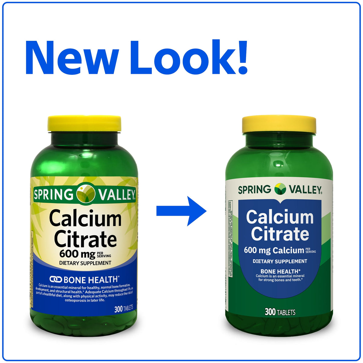Spring Valley Calcium Citrate Dietary Supplement Tablets for Bone Health, 600 mg, 300 Count