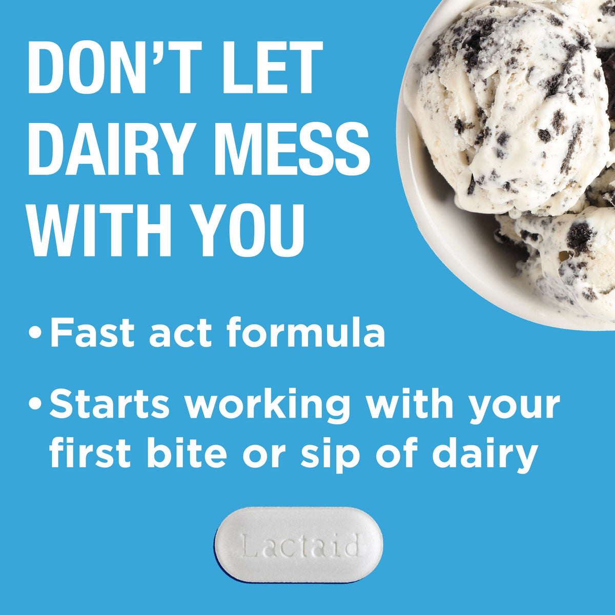 Lactaid Fast Act Lactose Intolerance Caplets, 12 Travel Packs of 1-ct.