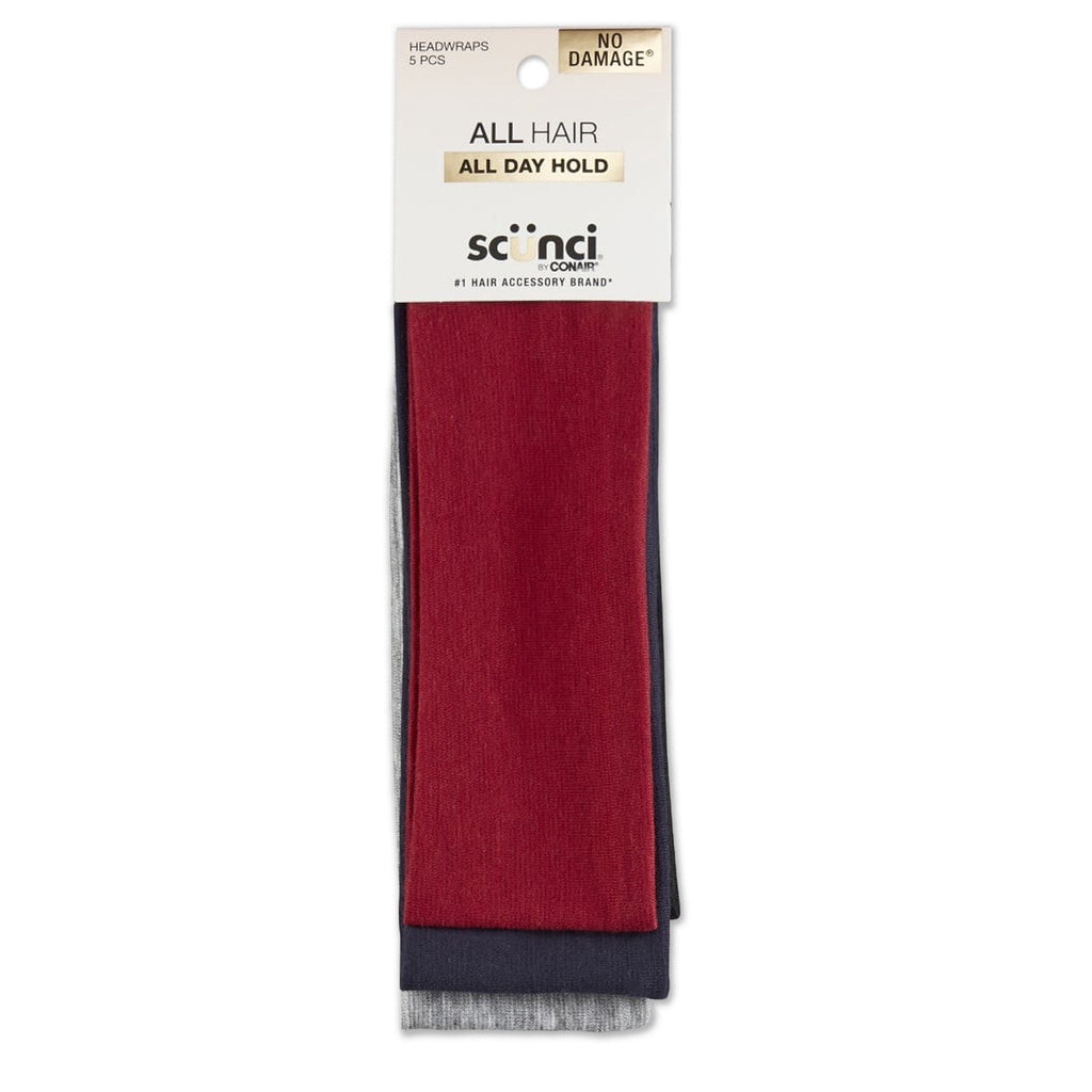 Scunci Classic Knit Headwrap Fabric Headband, Multicolor, 5 Count