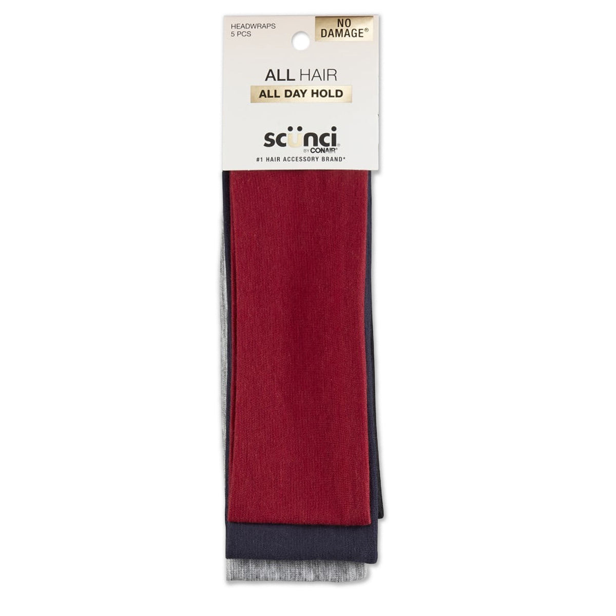 Scunci Classic Knit Headwrap Fabric Headband, Multicolor, 5 Count