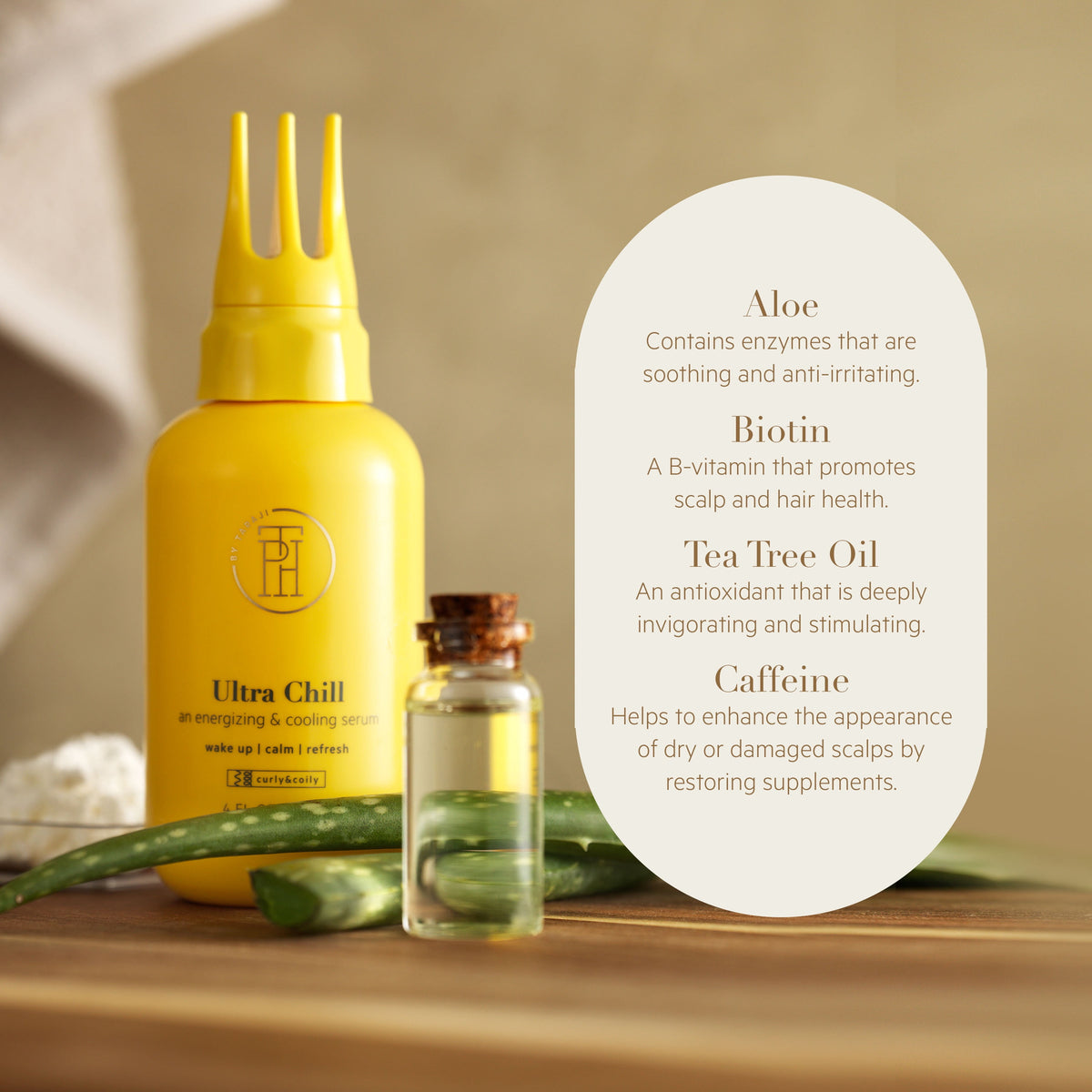 TPH BY TARAJI Ultra Chill Cooling Hair Serum with Aloe Vera, Biotin, Tea Tree Oil & Avocado Oil 4 fl oz
