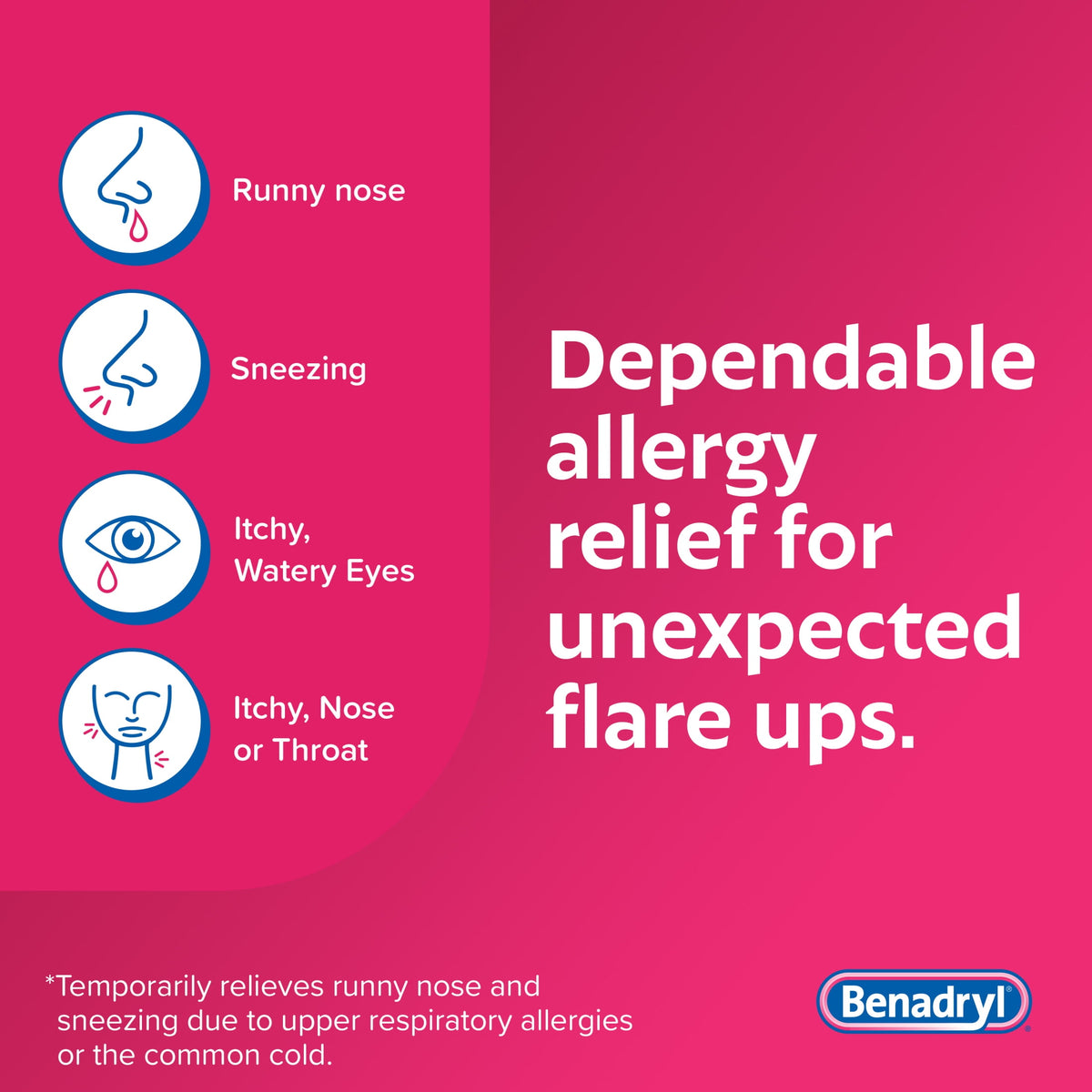 Benadryl Allergy Medicine for Adults, Ultratablets, 25 mg Diphenhydramine HCl, 100 Count Size