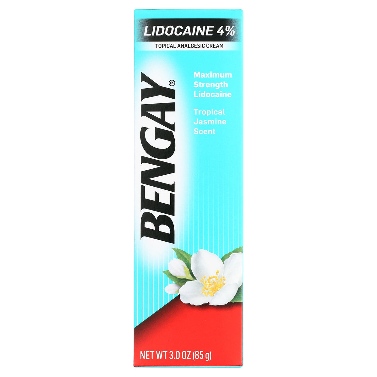 Bengay Pain Relieving Lidocaine Cream, Tropical Jasmine, 3 oz